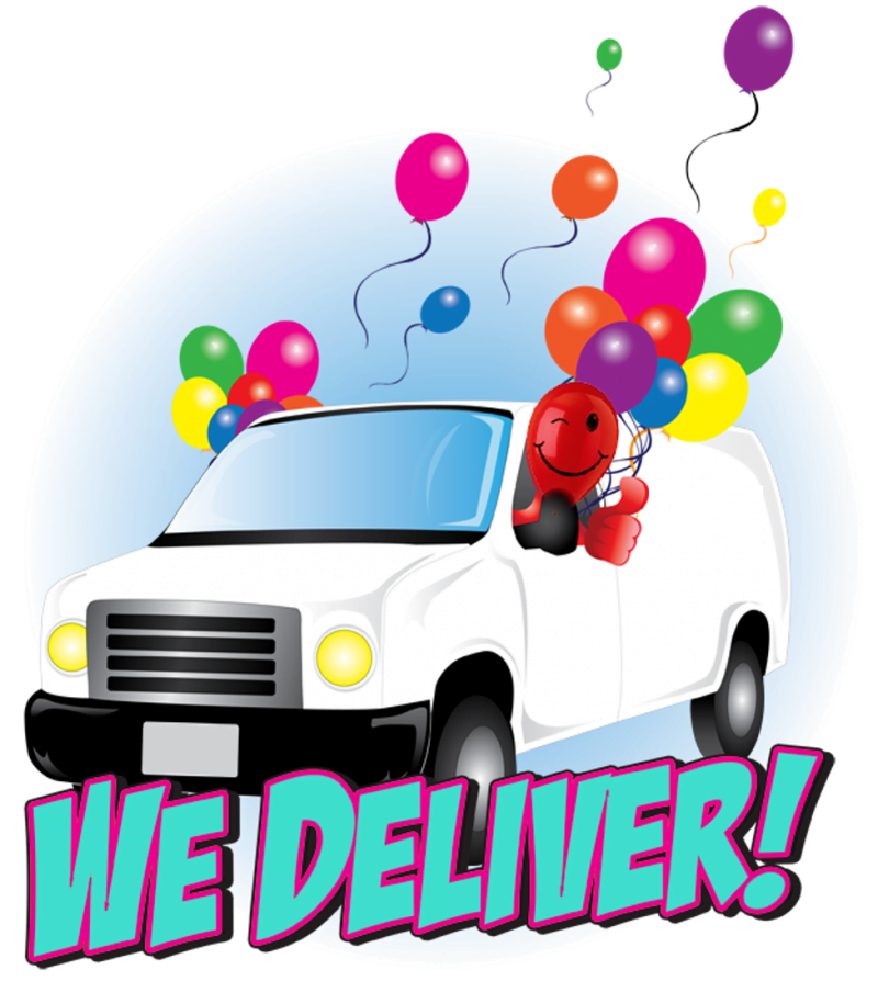 delivery truck with balloon decor